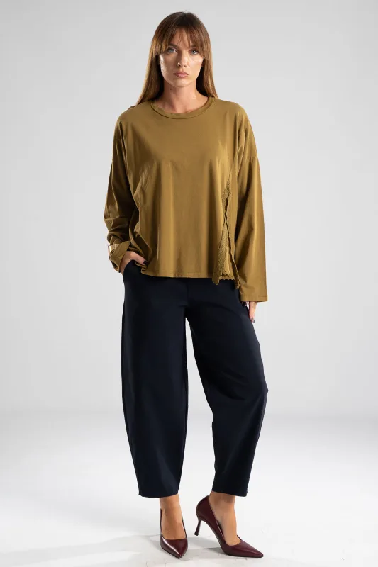 Blouse Solid Color Kippur Detail