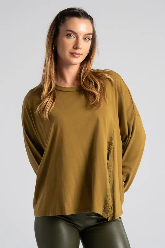 Μπλούζα Μονόχωμη Κιπούρ Λεπτομέρεια