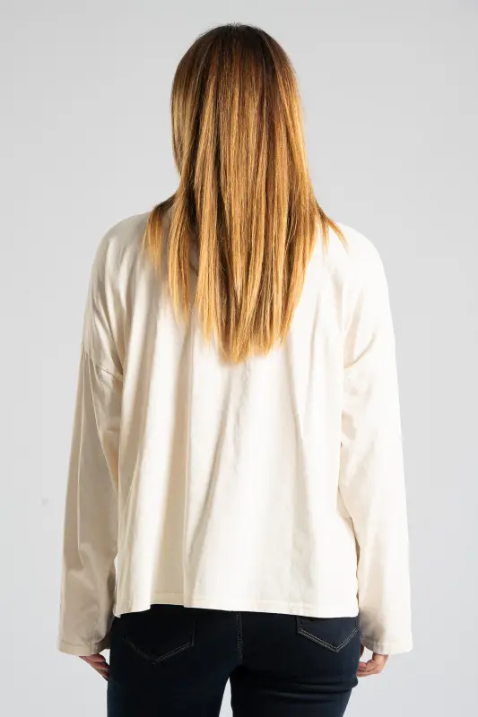 Blouse Solid Color Kippur Detail