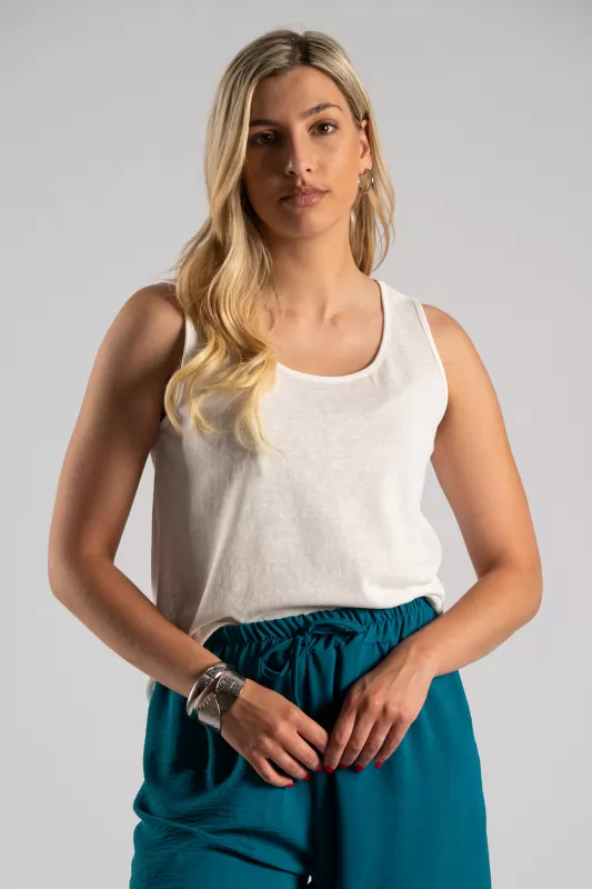 Blouse Solid Color Sleeveless