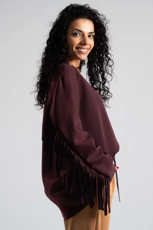 Μπλούζα Μονόχρωμη Διακοσμητικά Κρόσια