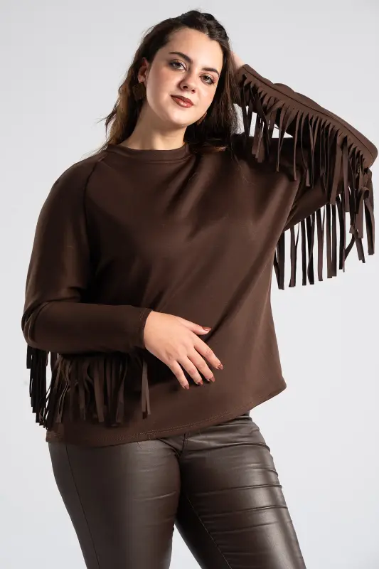 Μπλούζα Μονόχρωμη Διακοσμητικά Κρόσια