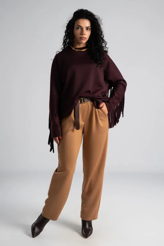 Μπλούζα Μονόχρωμη Διακοσμητικά Κρόσια