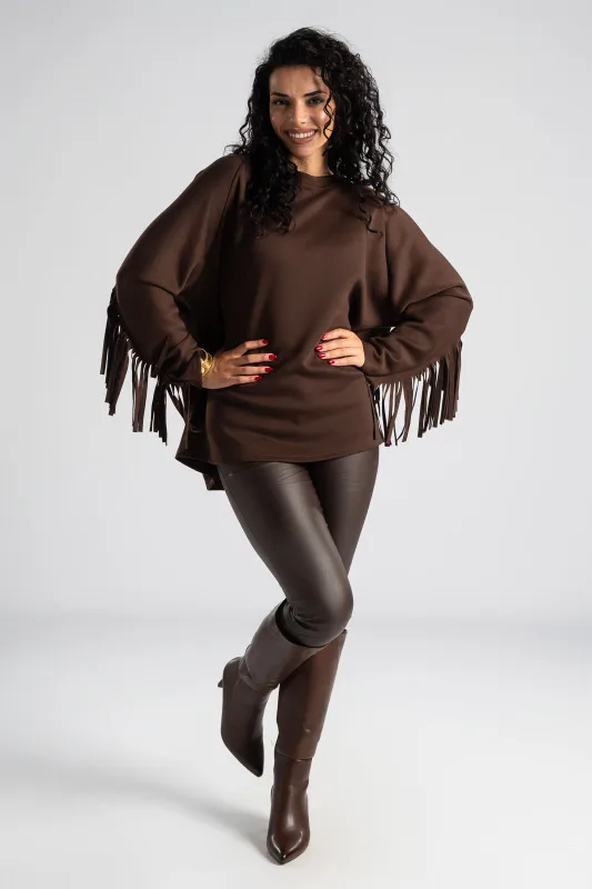 Μπλούζα Μονόχρωμη Διακοσμητικά Κρόσια