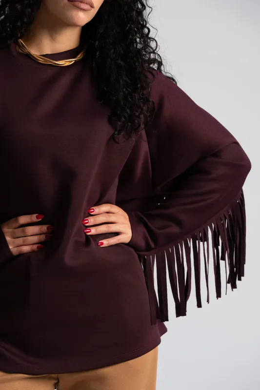 Μπλούζα Μονόχρωμη Διακοσμητικά Κρόσια