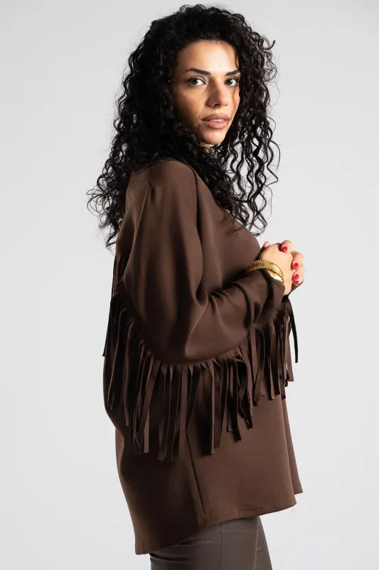 Μπλούζα Μονόχρωμη Διακοσμητικά Κρόσια