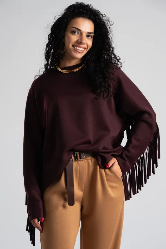 Μπλούζα Μονόχρωμη Διακοσμητικά Κρόσια