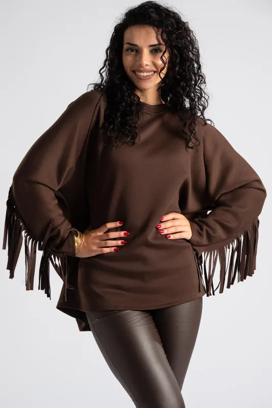 Μπλούζα Μονόχρωμη Διακοσμητικά Κρόσια