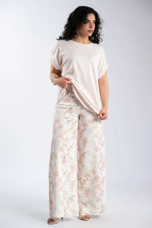 Blouse Single-color Short-sleeved Round Neckline