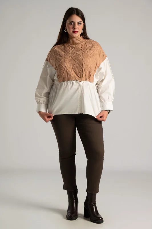 Blouse with Shirt Effect