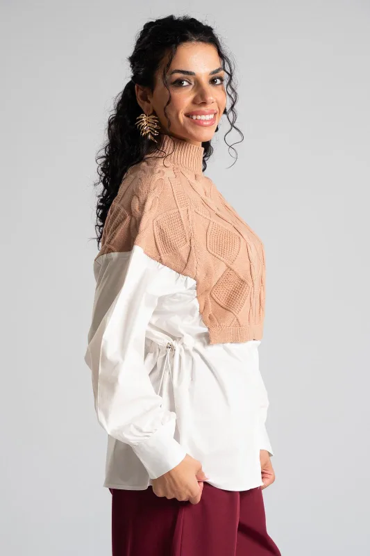 Blouse with Shirt Effect