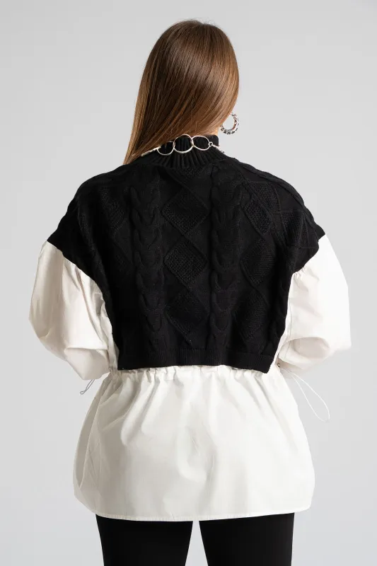 Blouse with Shirt Effect