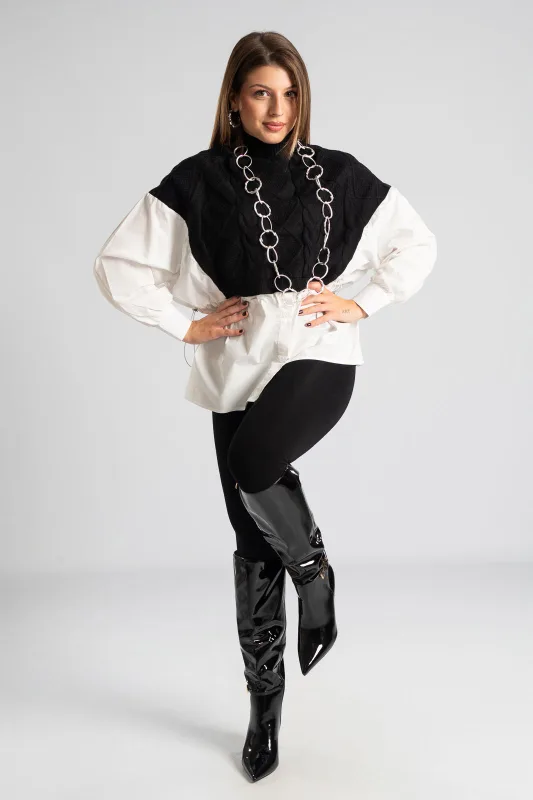 Blouse with Shirt Effect