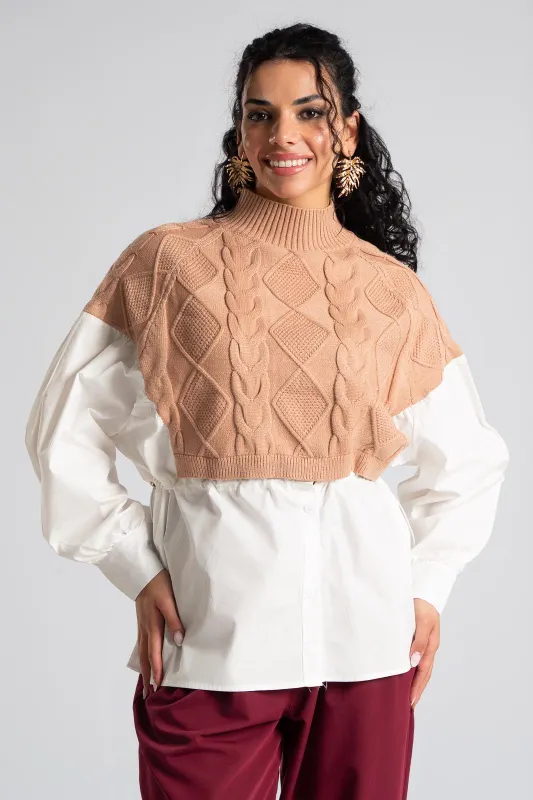 Blouse with Shirt Effect