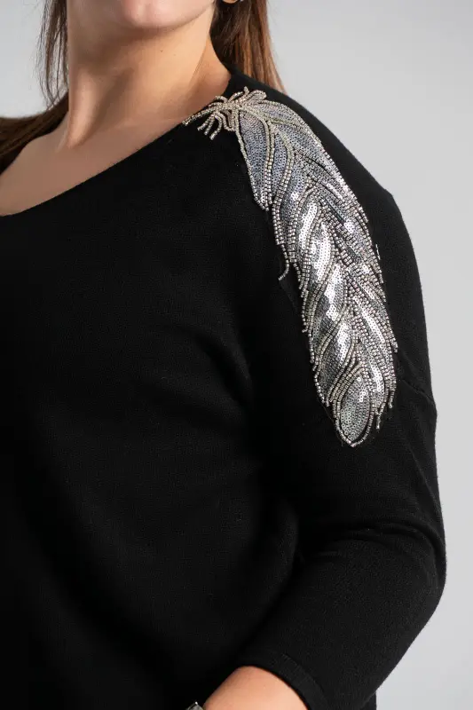 Μπλούζα Νημάτινη Feather Sequin