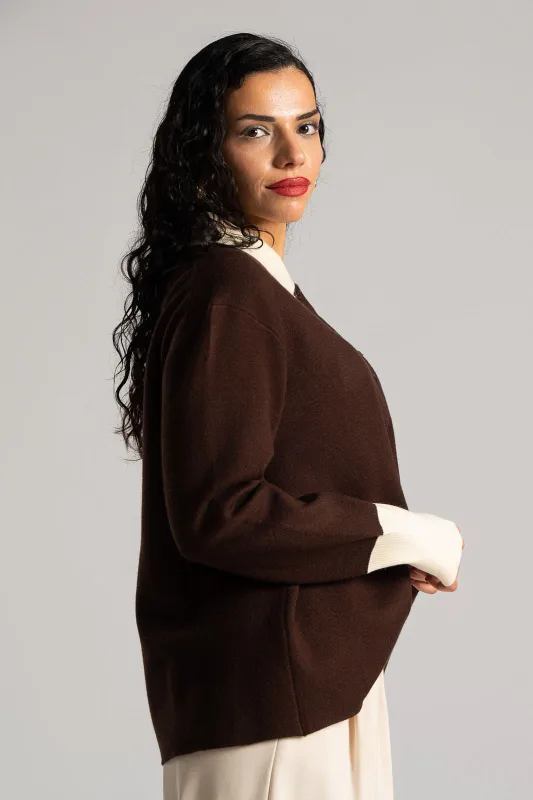 Blouse Knitted Button Collar 