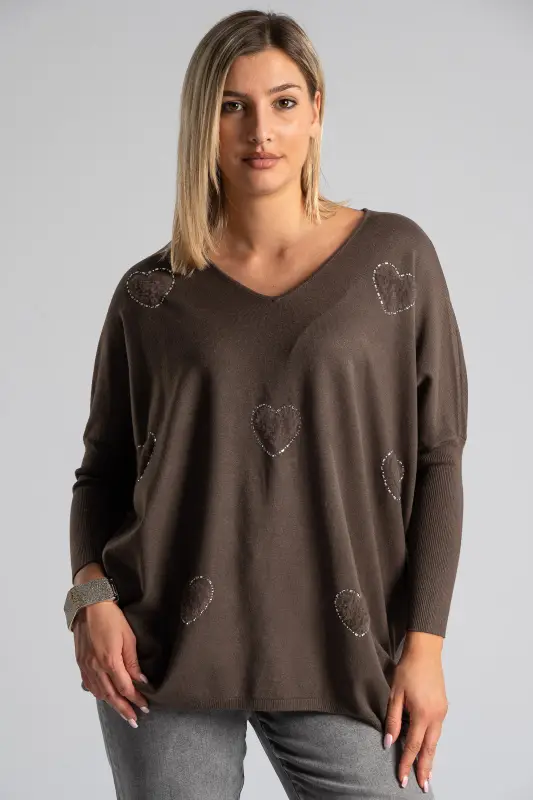 Knitted Blouse Hearts