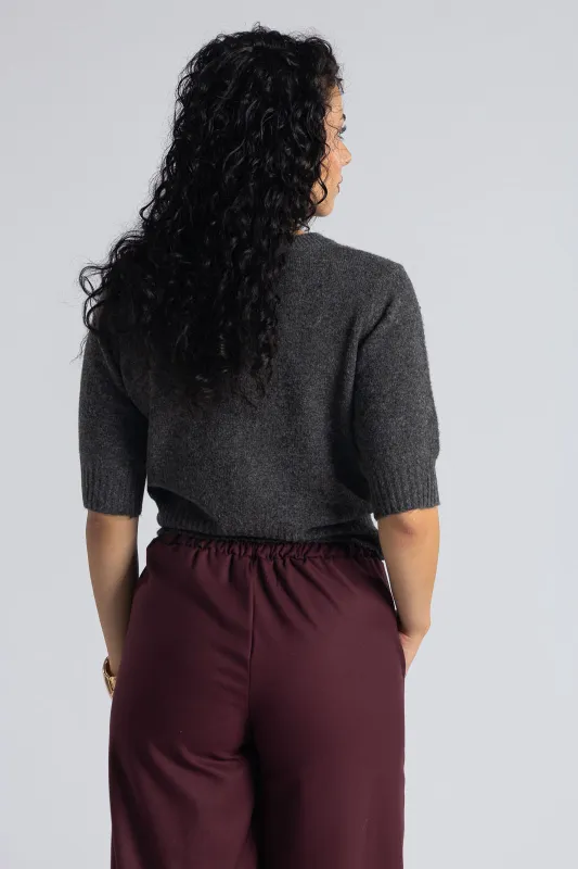 Μπλούζα Νημάτινη Κοντομάνικη Melange