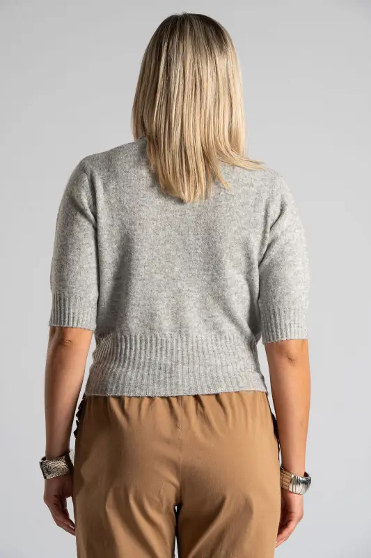 Short Sleeved Knitted Blouse Melange