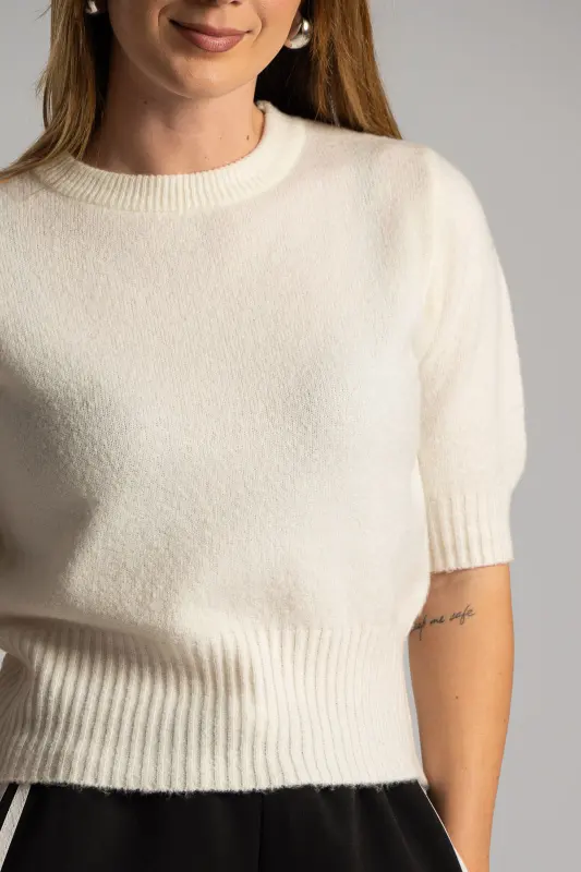 Μπλούζα Νημάτινη Κοντομάνικη Melange