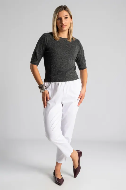 Short Sleeved Knitted Blouse Melange
