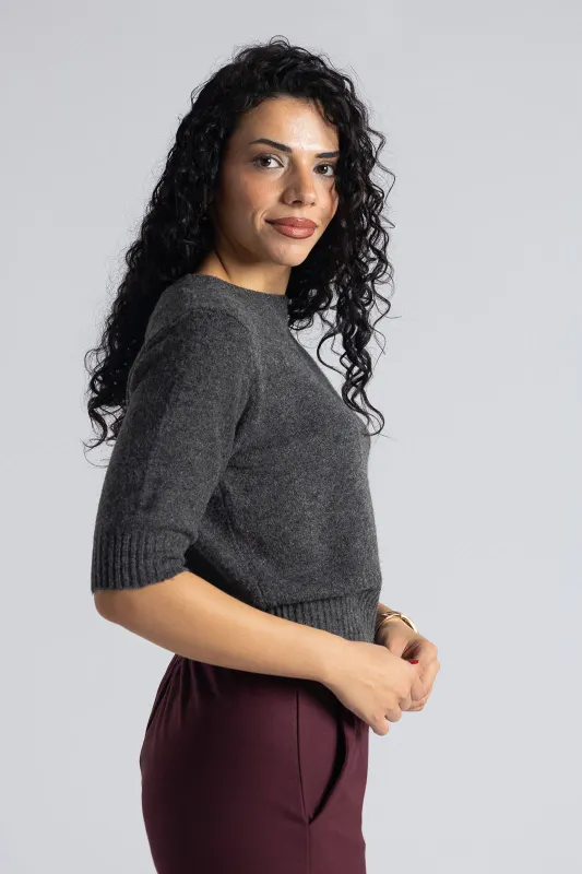 Μπλούζα Νημάτινη Κοντομάνικη Melange