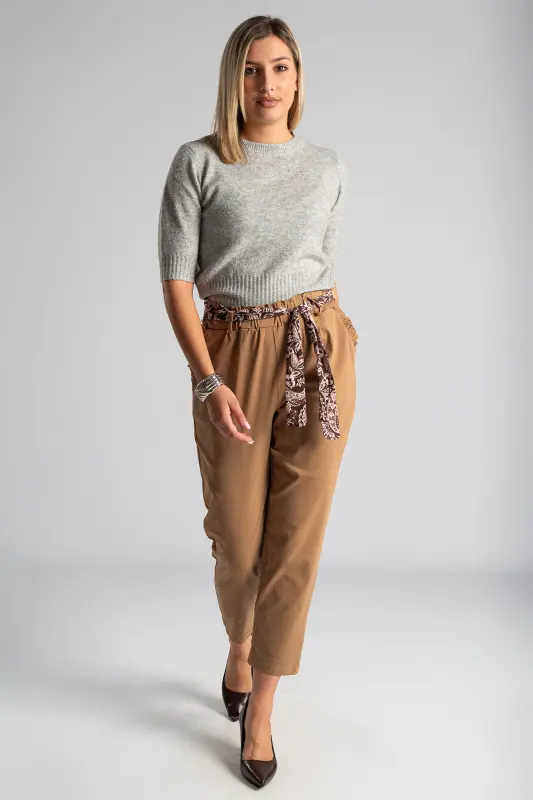 Short Sleeved Knitted Blouse Melange