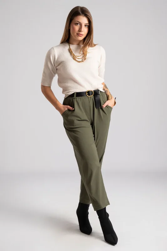 Short Sleeved Knitted Blouse Melange