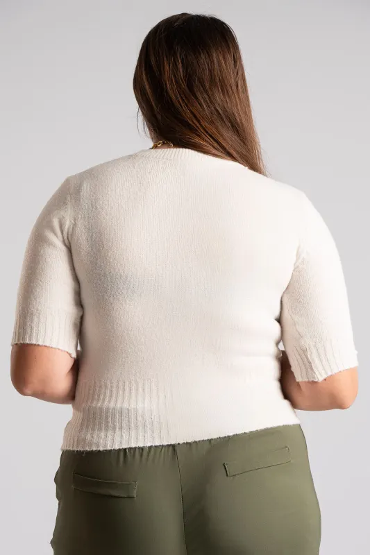 Short Sleeved Knitted Blouse Melange