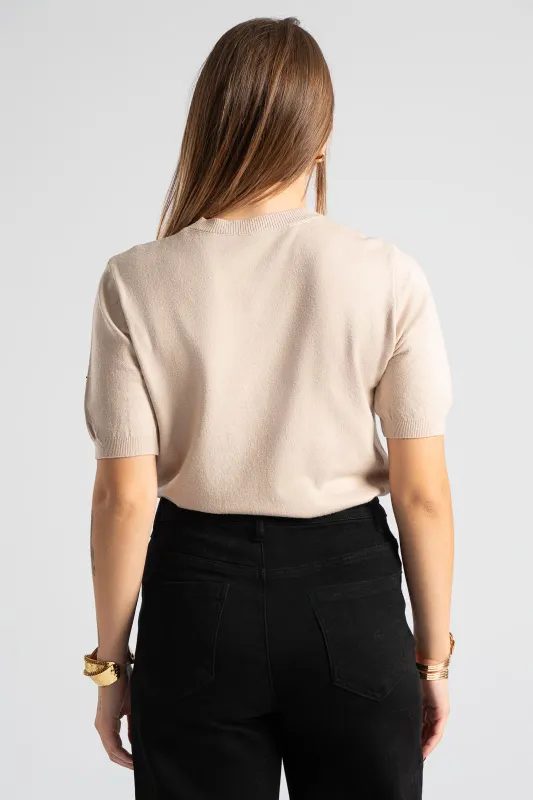 Μπλούζα Νημάτινη Κοντομάνικη Στρας