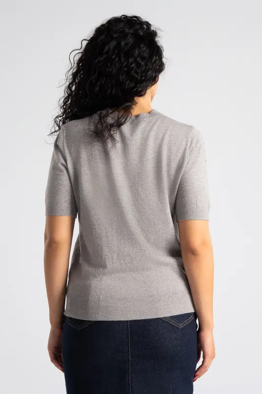 Μπλούζα Νημάτινη Κοντομάνικη Στρας