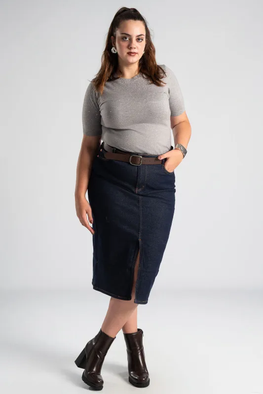 Μπλούζα Νημάτινη Κοντομάνικη Στρας