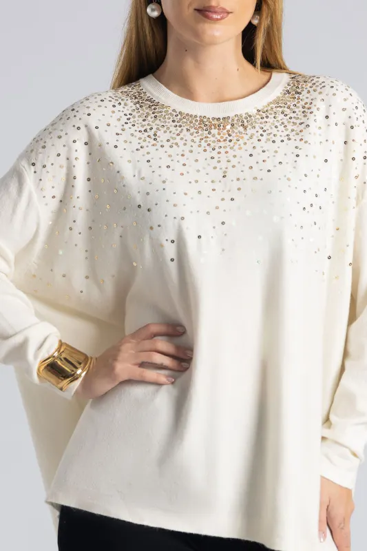 Blouse Knitted Sequin Detail