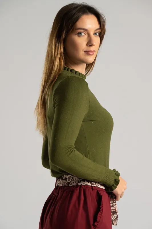 Blouse Thread Details Ruffles