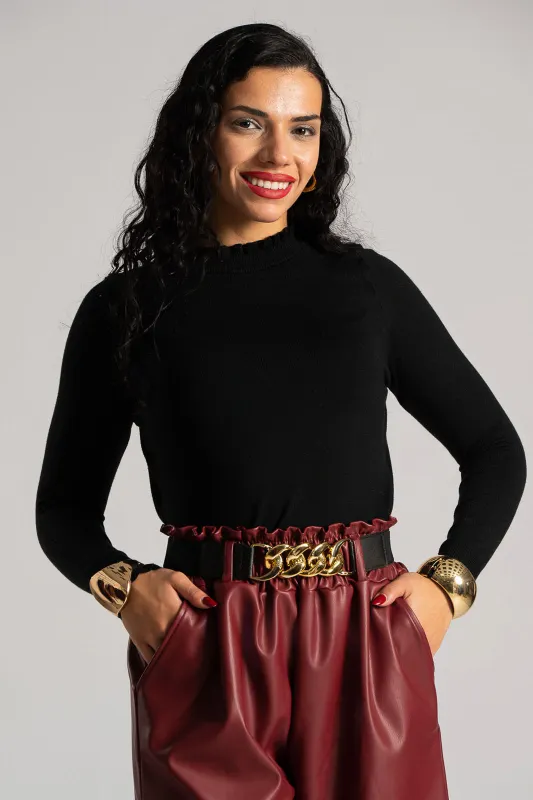 Μπλούζα Νημάτινη Λεπτομέρειες Βολάν