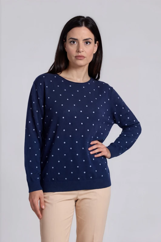 Μπλούζα Νημάτινη Oversized Πουά