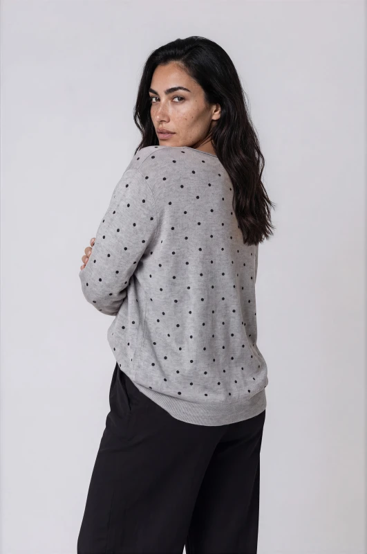 Μπλούζα Νημάτινη Oversized Πουά