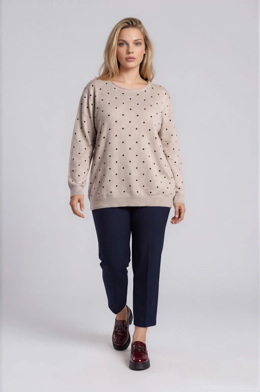 Μπλούζα Νημάτινη Oversized Πουά