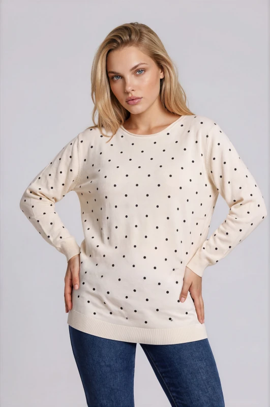 Μπλούζα Νημάτινη Oversized Πουά