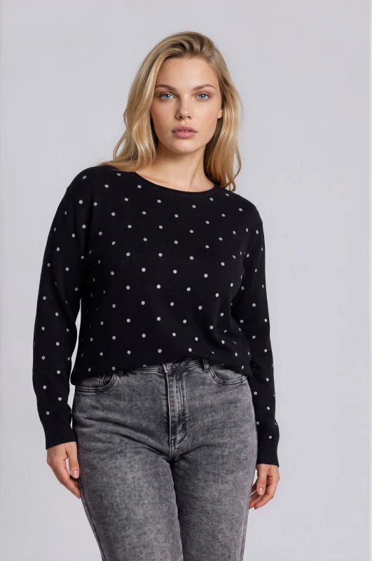 Μπλούζα Νημάτινη Oversized Πουά