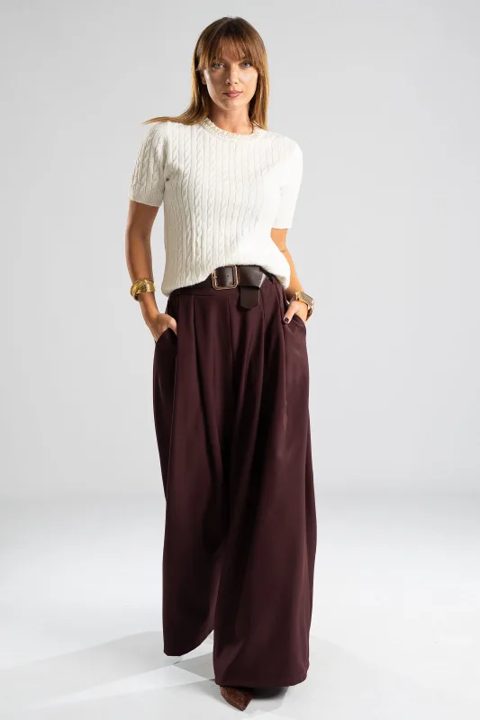 Blouse Knitted Pearl Neckline