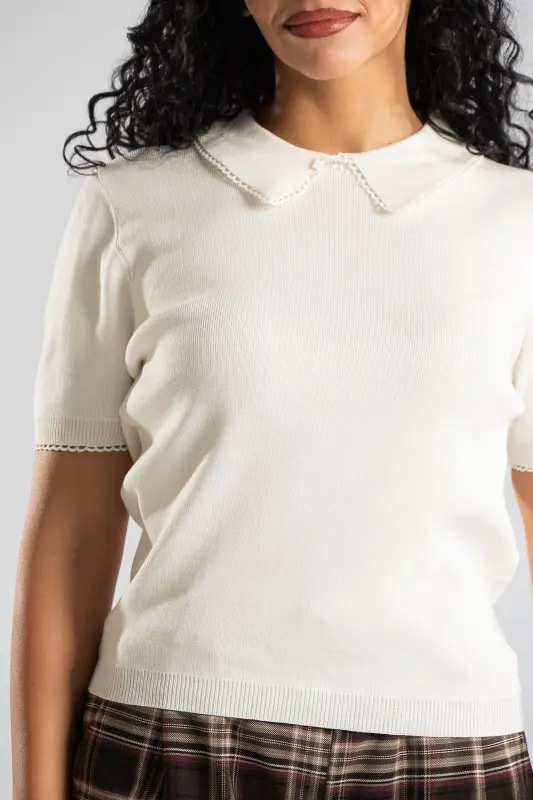 Blouse Thread Rib Collar