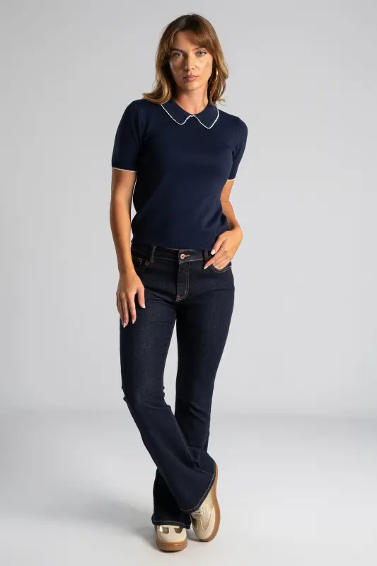 Blouse Thread Rib Collar