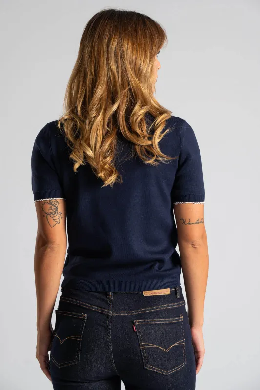 Blouse Thread Rib Collar