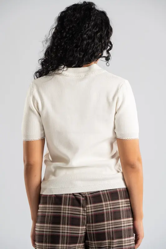 Blouse Thread Rib Collar