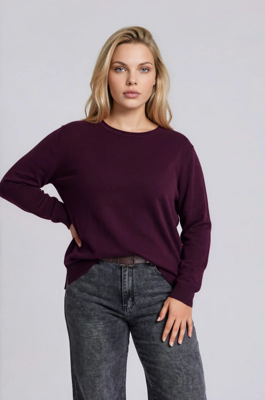 Blouse Knitted Rib Hem 