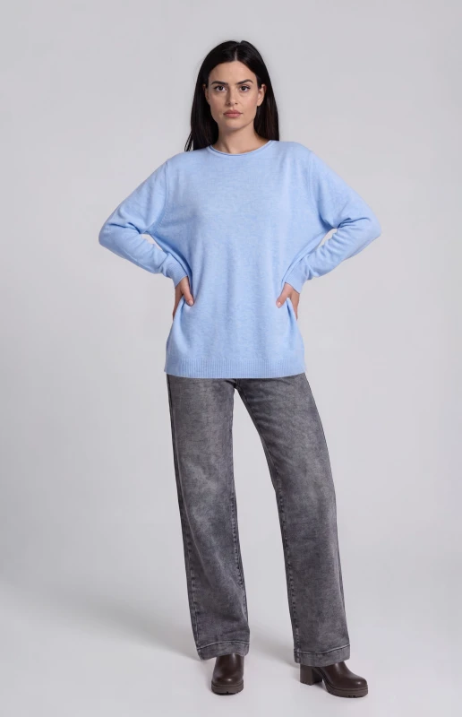 Blouse Knitted Rib Hem 