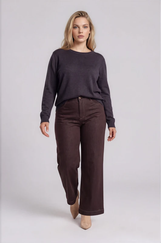 Blouse Knitted Rib Hem 