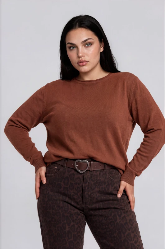 Blouse Knitted Rib Hem 