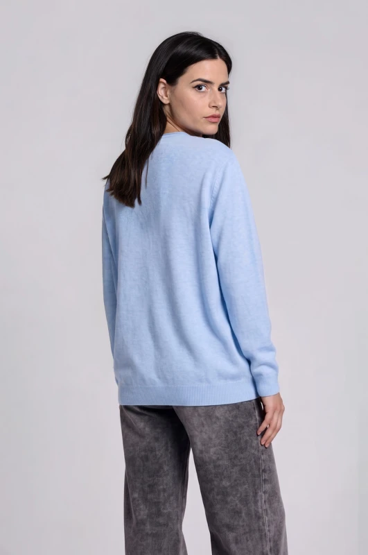 Blouse Knitted Rib Hem 